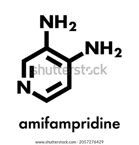 Amifampridine (3,4-diaminopyridine, 3,4-DAP) orphan drug. Used to treat rare muscle diseases. Skeletal formula.