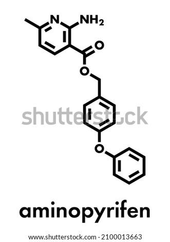 Aminopyrifen fungicide molecule. Skeletal formula.