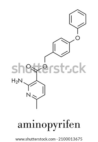 Aminopyrifen fungicide molecule. Skeletal formula.