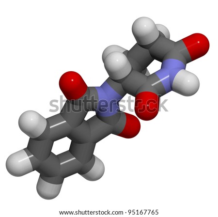 Thalidomide birth defect drug molecule, chemical structure