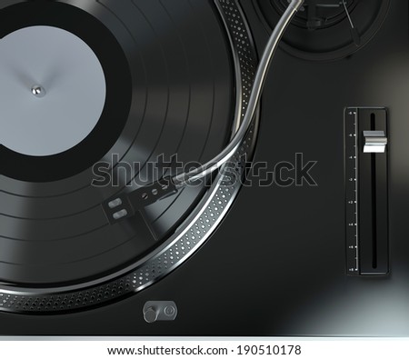 Turntable - dj\'s vinyl player with a  vinyl disk on it