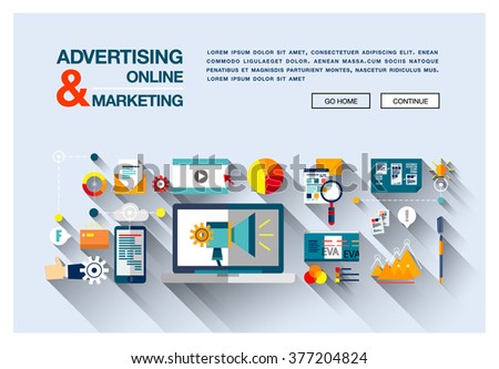 business digital marketing online concept elements download free internet marketing template