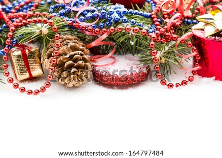 Christmas Decoration Over White Background Stock Photo 164797484 : Shutterstock