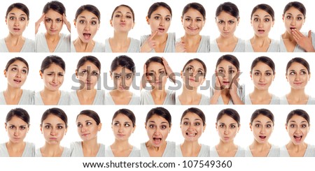 Actor'S Face, A Compilation Of Emotions On White Stock Photo 107549360 ...