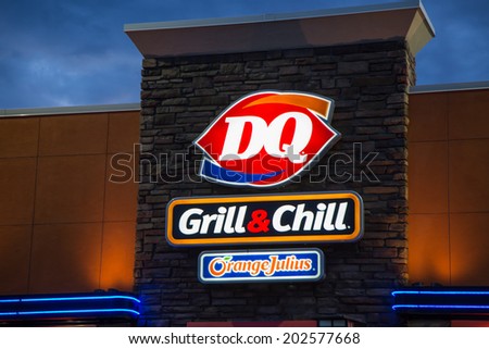 BLOOMINGTON, MN/USA - JUNE 19, 2014:  Dairy Queen restaurant exterior. Dairy Queen is a chain of soft serve and fast food restaurants owned by International Dairy Queen, Inc.