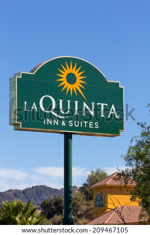 VALENICA, CA/USA - AUGUST 5, 2014: La Quinta Inn and Suites motel. La Quinta Inn is a chain of limited service hotels in the United States, Canada and Mexico.