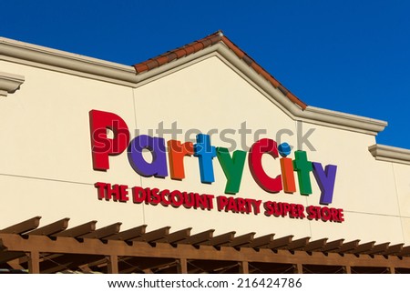 SANTA CLARITA, CA/USA - SEPTEMBER 9, 2014: Party City Discount Super Store exterior. Party City is an American retail chain of party supply stores.