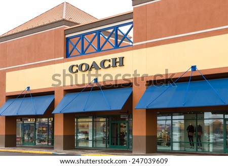 ALBERTVILLE, MN/USA - JANUARY 16, 2015: Coach retail store exterior. Coach, Inc. is a New York-based luxury fashion company.
