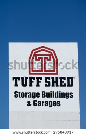 LOS ANGELES, CA/USA - JULY 11, 2015: Tuff Shed storage building sign and logo. Tuff Shed Incorporated is a manufacturer and installer of storage buildings and