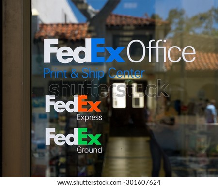 SANTA BARBARA, CA/USA - JULY 26, 2015: FedEx Office Building. FedEx Office is a chain of stores providing for FedEx Express and FedEx Ground shipping.