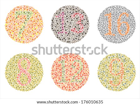 Ishihara Test. daltonism,color blindness disease. perception test,