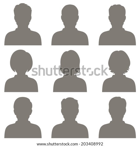 vector avatar, profile icon, head silhouette