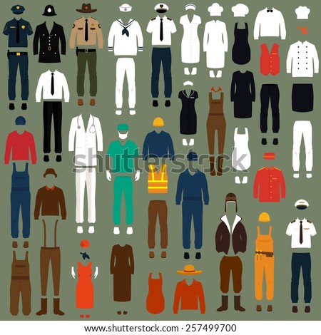 vector icon workers, profession people uniform, cartoon vector illustration