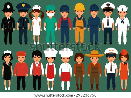 vector icon workers, profession people, cartoon vector illustration