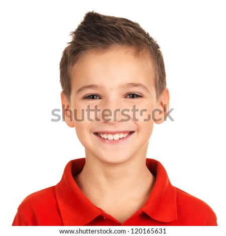 Photo of adorable young happy boy looking at camera. ストックフォト © 