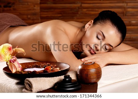 Recreation therapy for woman after massage in spa salon. Beauty treatment concept.