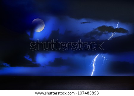 thunder/night act/thunder storm above the sea