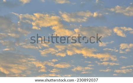 Golden cloud with sunset back ground