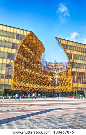 MALMO, SWEDEN - MAY 13: Emporia facade on May 13, 2013 in Malmo. Luxury shopping mall designed by architect Gert Wingardh\'s Studio.