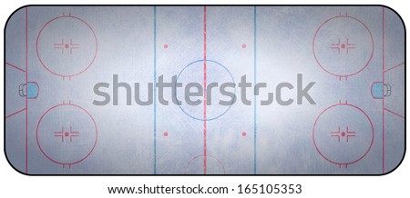 An Overhead View Of An Ice Hockey Rink Complete With Markings. Stock ...