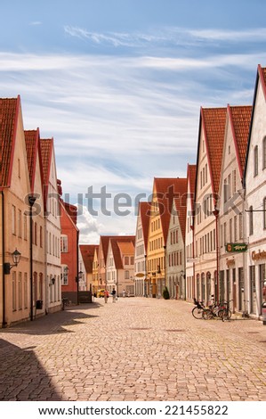 JAKRIBORG, SWEDEN - JUNE 24: Picture of street in Jakriborg, Sweden on June 24, 2014. Jakriborg is a new classical housing project built in the municipality of Staffanstorp in the region of Skane.