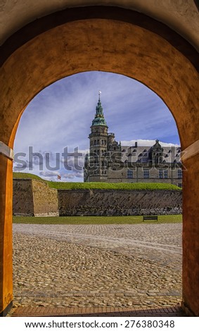 Kronborg castle made famous by William Shakespeare in his play about Hamlet situated in the Danish harbour town of Helsingor.