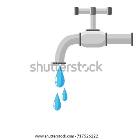 water tap with a drop of water. vector illustration