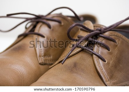 brown leather oxford shoes macro