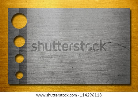 Metal plate design - golden and silver background Foto stock © 