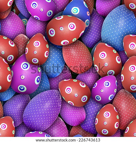 Easter theme: Dotted Easter eggs (Seamless texture)
