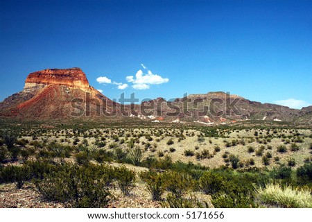 A view of the Chisos Mountains in big Bend National Park.