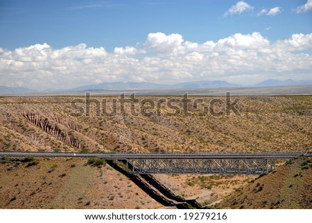 A bridge viewed from the famous New Mexico highway Camino Real.