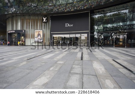 SINGAPORE,SINGAPORE , Oct 19, 2014: Boutiques on the Orchard Road in Singapore
