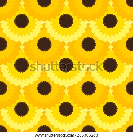 sunflower vector pattern,Yellow flower pattern.