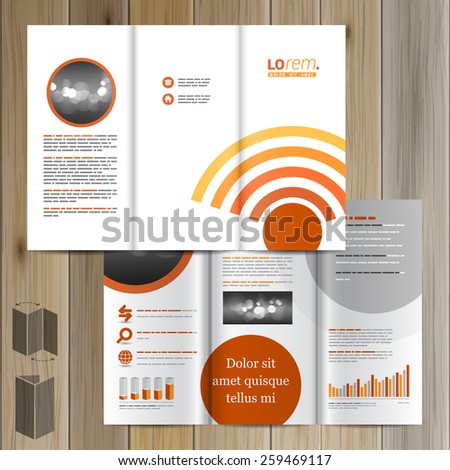 Technological brochure template design with radio wave. Cover layout