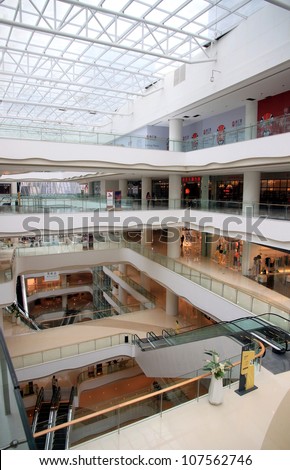 CHONGQING - MARCH 26: A shopping mall on March 26, 2012 in Chongqing. China\'s retail sales of consumer goods grew 18.7% in November year on year, the National Bureau of Statistics (NBS) reports.