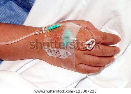 TORONTO - DECEMBER 21: A woman treated with intravenous therapy on December 21, 2012 in Toronto. Intravenous technology stems from studies on cholera treatment in 1831 by Dr Thomas Latta of Leith.