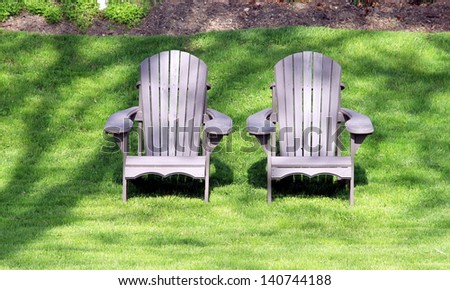 Outdoor chairs in a garden