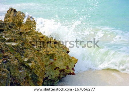 Ocean waves in Varadero, Cuba