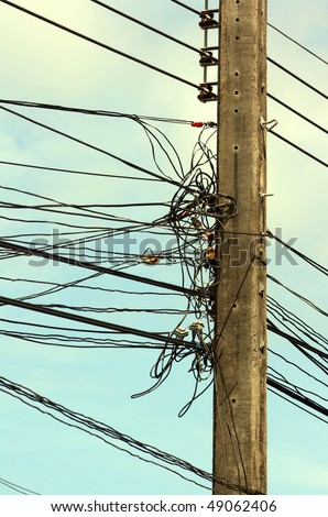 Electric wires in a mess