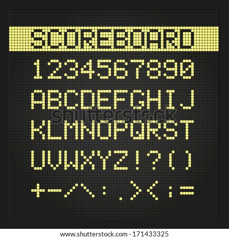 Scoreboard digital font