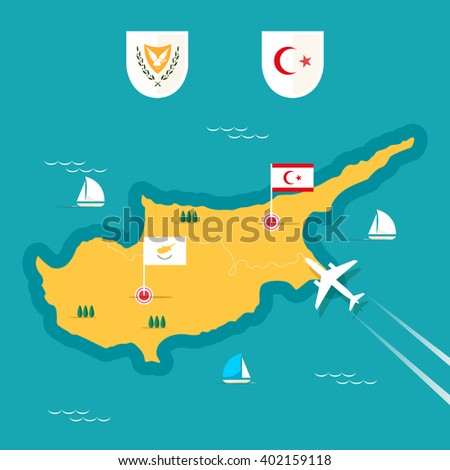 Cyprus map in flat style