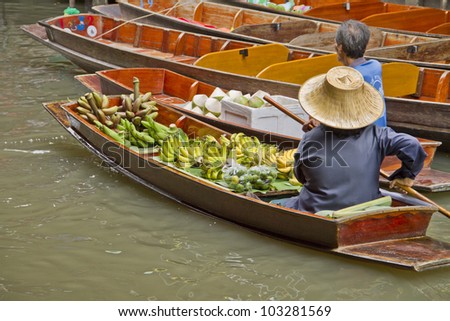 floating food market, Thailand.