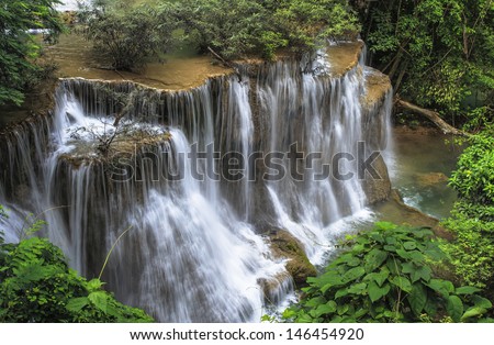 Beautiful scenery Huay Mae Kamin waterfall National Park Kanchanaburi  province,Thailand