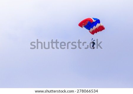 Skydiver in the sky, parachute jump