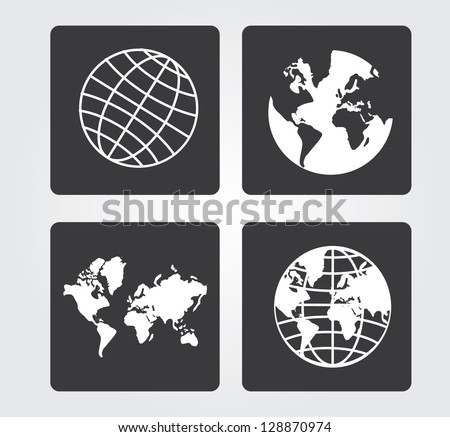 Simple web icons in vector:  planet earth