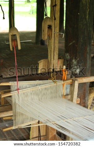 CHIANG MAI,THAILAND-SEPTEMBER 18 : Native handloom of Tai Lue. Tai lue is  a group of native people in Thailand, in Tai Lue\'s way of life2013 ,On September 18, 2013. in Chiang Mai, Thailand.
