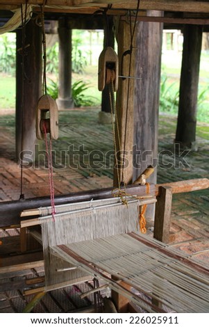 CHIANG MAI,THAILAND-OCT25 : Native handloom of Tai Lue. Tai lue is a native people in Thailand, in Tai Lue\'s way of life2014 (process to be vintage style) ,On Oct25, 2014. in Chiang Mai, Thailand.