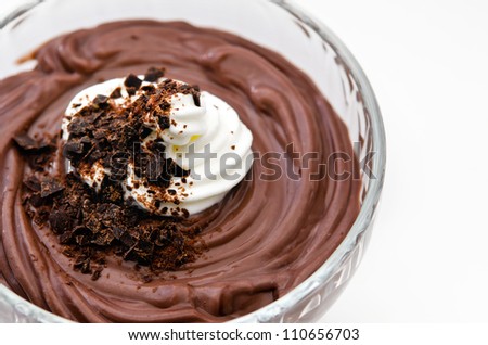 Dark chocolate mousse with whipped cream