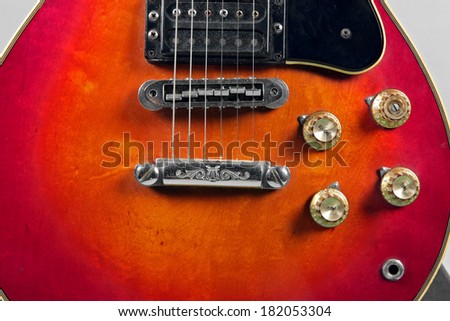 Closeup of an electric guitar picks